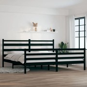 vidaXL Estrutura de cama 200x200 cm pinho maciço preto