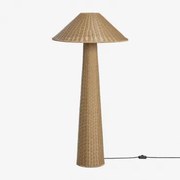 Lâmpada De Pé Para Exterior Em Rattan Sintético E Ferro Ekain Castanho Ratan - Sklum