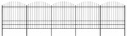 vidaXL Cerca de jardim com topo em forma de lança em aço 892,5x200 cm, preta