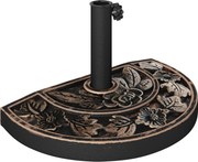 Outsunny Base Guarda-sol Resina Semicircular Suporte Estável Mastros Diferentes 9kg Compacta 50x31x32cm Cor Bronze | Aosom Portugal