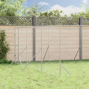vidaXL Canil de exterior 6x10x2 m aço galvanizado prateado