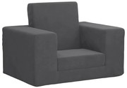 vidaXL Sofá-cama infantil pelúcia macia antracite