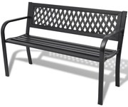 vidaXL Banco de jardim 118 cm aço preto