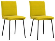 Cadeiras de jantar 2 pcs veludo amarelo