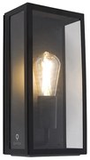 Aplique de parede industrial exterior preto IP44 com vidro - Rotterdam Moderno