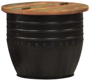 vidaXL Mesa de centro 50x39,5 cm madeira recuperada maciça preto