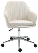 Vinsetto Cadeira de Escritório Cadeira de Secretária com Altura Regulável e Base Giratória para Escritório 61x59x86-96 cm Bege | Aosom Portugal