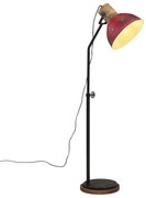 vidaXL Candeeiro de pé 25 W 30x30x100-150 cm E27 vermelho desgastado
