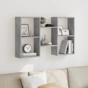 vidaXL Prateleira parede 96x18x60 cm contraplacado cinzento cimento