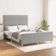 vidaXL Estrutura de cama sem colchão 140x190 cm tecido cinzento-claro