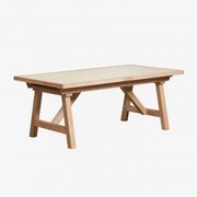 Mesa De Jantar Retangular Extensível 200-260-320x100 Cm Em Madeira De Acácia Dubai Tapioca Bege - Sklum