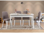 Conjunto de Mesa de Jantar Extensível Santiago – Branco e Cinzento – M