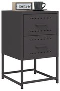 vidaXL Mesas de cabeceira 2 pcs 36x39x60,5 cm aço preto