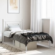 vidaXL Estrutura de cama com cabeceira 90x190 cm metal branco