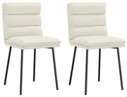 vidaXL Cadeiras de jantar 2 pcs veludo cor creme