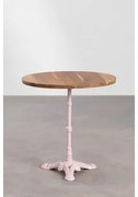 Mesa De Bar Redonda Em Madeira De Acácia Vienna Ø70 Cm & Rosa Algodão Doce - Sklum