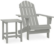 vidaXL Cadeira de jardim Adirondack com mesa madeira de abeto cinzento