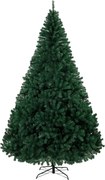 HOMCOM Árvore de Natal em Abeto 270 cm com Ramos Articulados, 2418 Pontas em PVC Ignífugo, Montagem Rápida, Base em Aço, Verde | Aosom Portugal