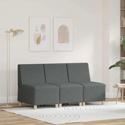 vidaXL Cadeira de Sofá Cinza Claro 55 cm em Tecido 3 pcs