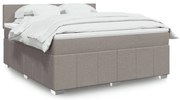 vidaXL Cama com molas/colchão 180x200 cm tecido castanho-acinzentado
