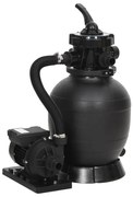 vidaXL Filtro de areia p/ piscina com válvula de 6 vias preto