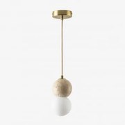 Lâmpada De Teto Bola De Cristal De Travertino Davise Dourado - Sklum