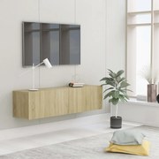vidaXL Móvel de TV 120x30x30 cm derivados de madeira carvalho sonoma