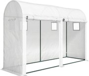 Outsunny Estufa de Jardim, Pequena Estufa de Varanda com Cobertura em PE Estrutura em Aço, Portas e Janelas Enroláveis 300 x 100 x 200 cm branco | Aosom Portugal