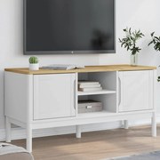 vidaXL Móvel de TV FLORO 114x43x55 cm madeira de pinho maciça branco