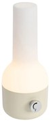 Candeeiro de mesa exterior bege com branco incluindo LED recarregável IP44 - Haard