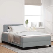 vidaXL Cama Box com colchão Cinzento-claro 120 x 190 cm tecido
