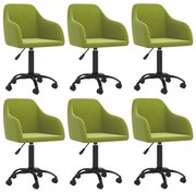 Cadeiras de jantar giratórias 6 pcs veludo verde-claro