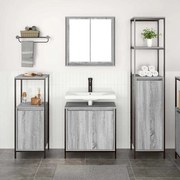 vidaXL Conjunto de Móveis para Banheiro 3 pcs Cinza sonoma e Preto