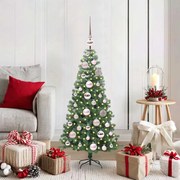 vidaXL Árvore de Natal com 150 LEDs com suporte Verde 120 cm PVC