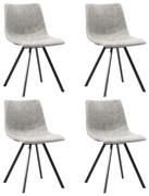 vidaXL Cadeiras de jantar 4 pcs couro artificial cinzento-claro