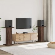 vidaXL Suportes de colunas 2 pcs derivados madeira carvalho castanho