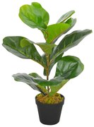 vidaXL Planta figo folhas de violino artificial com vaso 45 cm verde