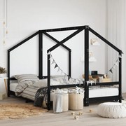 vidaXL Estrutura de cama infantil 2x(80x200) cm pinho maciço preto