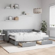 vidaXL Sofá-cama c/ gavetão e gavetas 80x200 cm tecido cinzento-claro