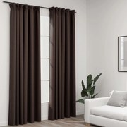 vidaXL Cortinas opacas asp. linho + ganchos 2pcs 140x225cm cinza-acas.