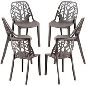 Pack 6 Cadeiras Hissar Polipropileno - Cinza escuro