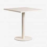 Mesa De Cozinha Quadrada 70x70 Cm Em Ferro Mizzi Tapioca Bege - Sklum
