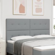 Cabeceira vidaXL Botão Estofada Cinza Claro 180 cm Tecido