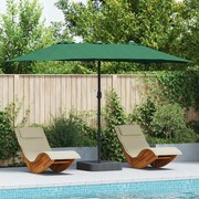 vidaXL Guarda-sol de Jardim Verde 385 x 209 x 244 cm Poliéster e Aço