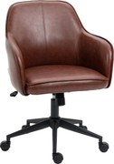 Cadeira de escritório Vinsetto, regulável em altura, função giratória, 58,5 cm x 62 cm x 91 cm, Marrom | Aosom Portugal