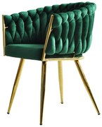 Conjunto de 2 Cadeiras de Jantar KING – 60x54x78,5 cm – Metal Dourado