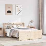 Estrutura de cama c/ cabeceira 150x200 cm pinho maciço