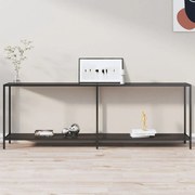 vidaXL Mesa consola preto 220x35x75,5 cm vidro temperado