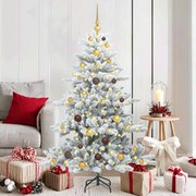 vidaXL Árvore de Natal Articulada Artificial Branco 150 cm PVC e Aço
