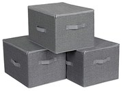 Caixas de armazenamento dobráveis com tampas | SONGMICS | 40 x 30 x 25 cm | cinzento | RYZB03G.